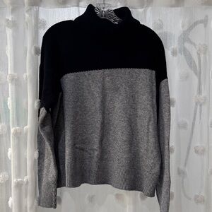 Anthropologie Black and Gray Turtleneck Sweater